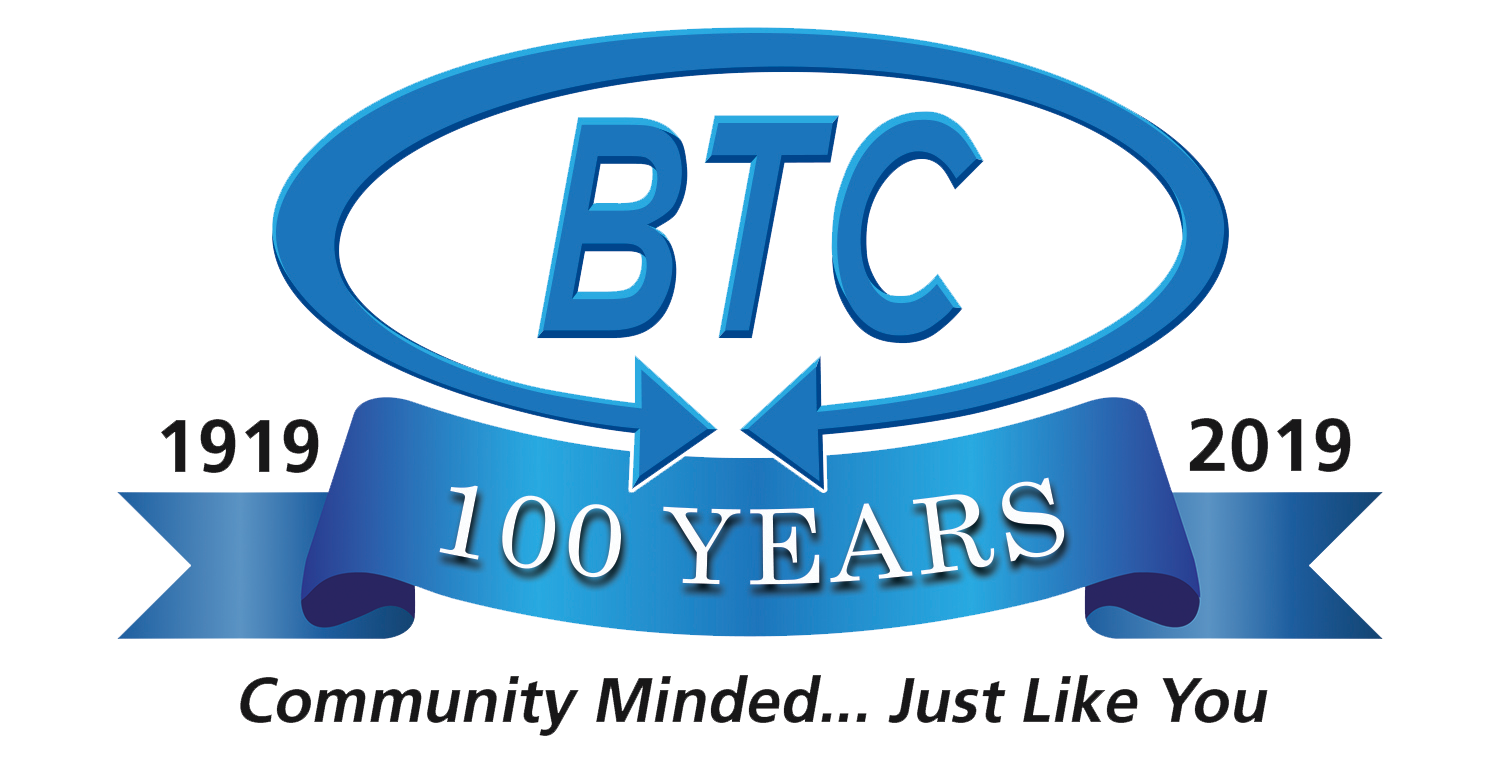 BTC Bank 100 years vector logo